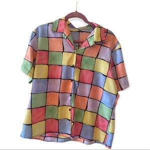 90’s patterned notations shirt 💖